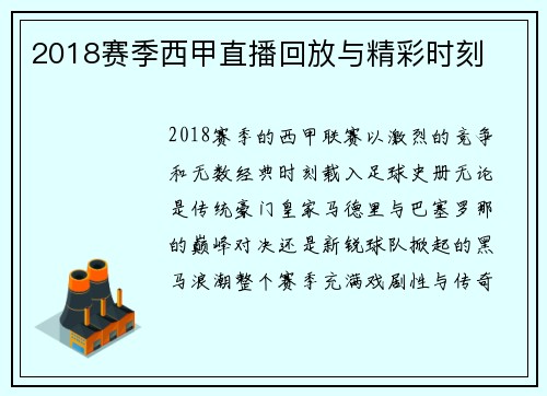 2018赛季西甲直播回放与精彩时刻